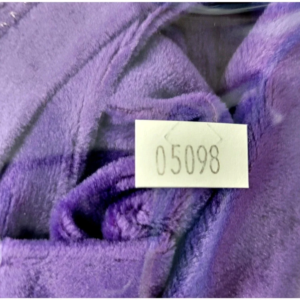 Muk Luks Pajama Set Womens Petite XL Purple Plush Argyle‎ Soft Sleepwear Lounge